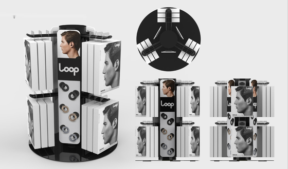 Metal Spinner Retail Store Displays Detachable Multiscene 50x30.5cm