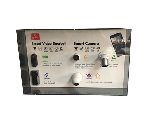 PMMA Supermall Wall Mounted Display Shelves Multipurpose Recyclable