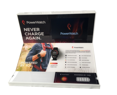 Waterproof Thickened Video POP Displays , Organic Glass Watch Display Stand