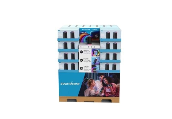 4 Layers Speaker Corrugated Display Stands Pallet For Trying Megastore