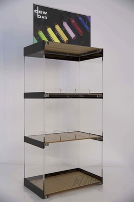 Loja POP de varejo de mesa exibe vidro orgânico com 3 camadas