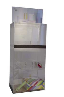 Odorless Corrugated Floor Display Box Antiwear 3 Layers Organic Glass