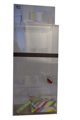 Odorless Corrugated Floor Display Box Antiwear 3 Layers Organic Glass