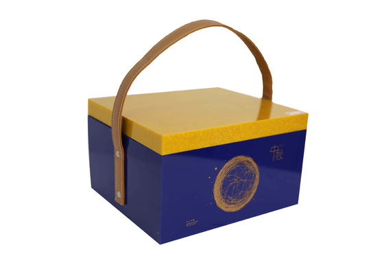 FAVRE Moon Cake Acrylic Plastic Display Gift Box With Leather Strap