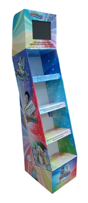 Sturdy Cardboard Floor Display Rack Multipurpose Four Layers