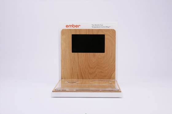 RoSH Smart Cup Wooden Shop Display Stands 400x290x300mm With Screen