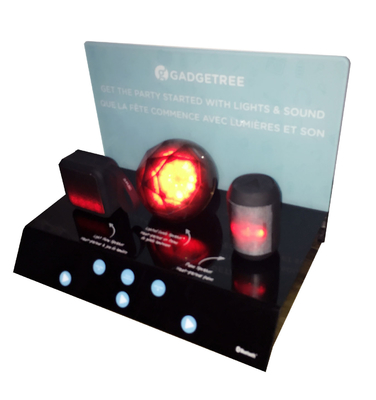 PMMA Multipurpose Speaker Display Stands , Supermarket Speaker Countertop Display