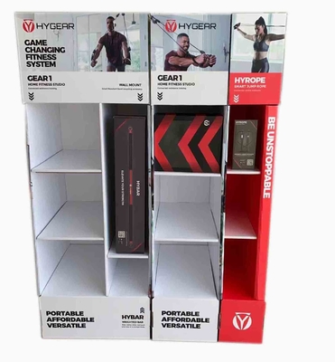 Lightweight Durable Corrugated Floor Displays , Foldable Cardboard Display For Floor